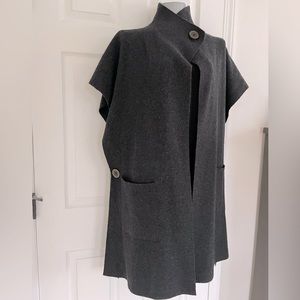Luxurious Brodie Cashmere vest/tunic/wrap S/M asphalt grey NWOT